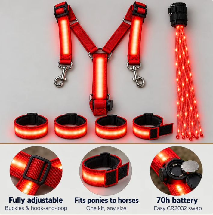 LED-ridset för häst – Syns efter mörkret 🐎✨