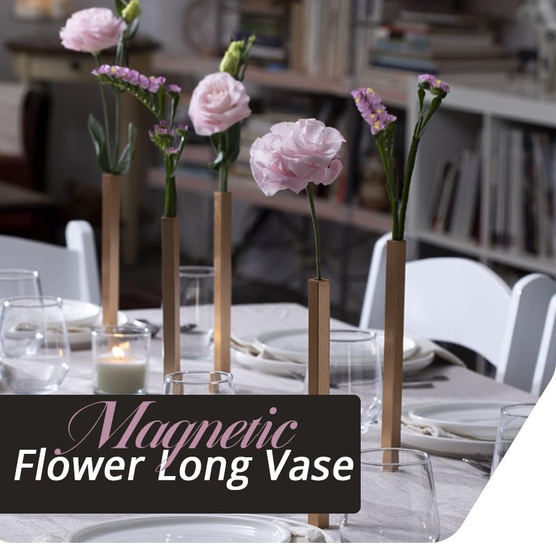 Lång vas med magnetisk blomform