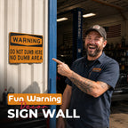 😂 Rolig amerikansk varningsskylt – "DO NOT DUMP HERE" | Garage- & mancave-dekoration