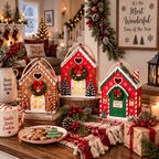 🏠 Presentförpackning ”Christmas Magic House” – Kreativ 3D-presentförpackning i handformat för julen
