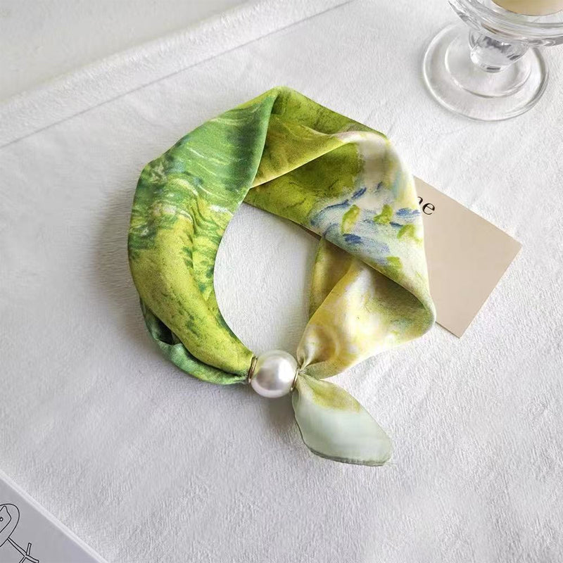 🤍 ✨Magnetisk scarf med pärla – elegant på några sekunder