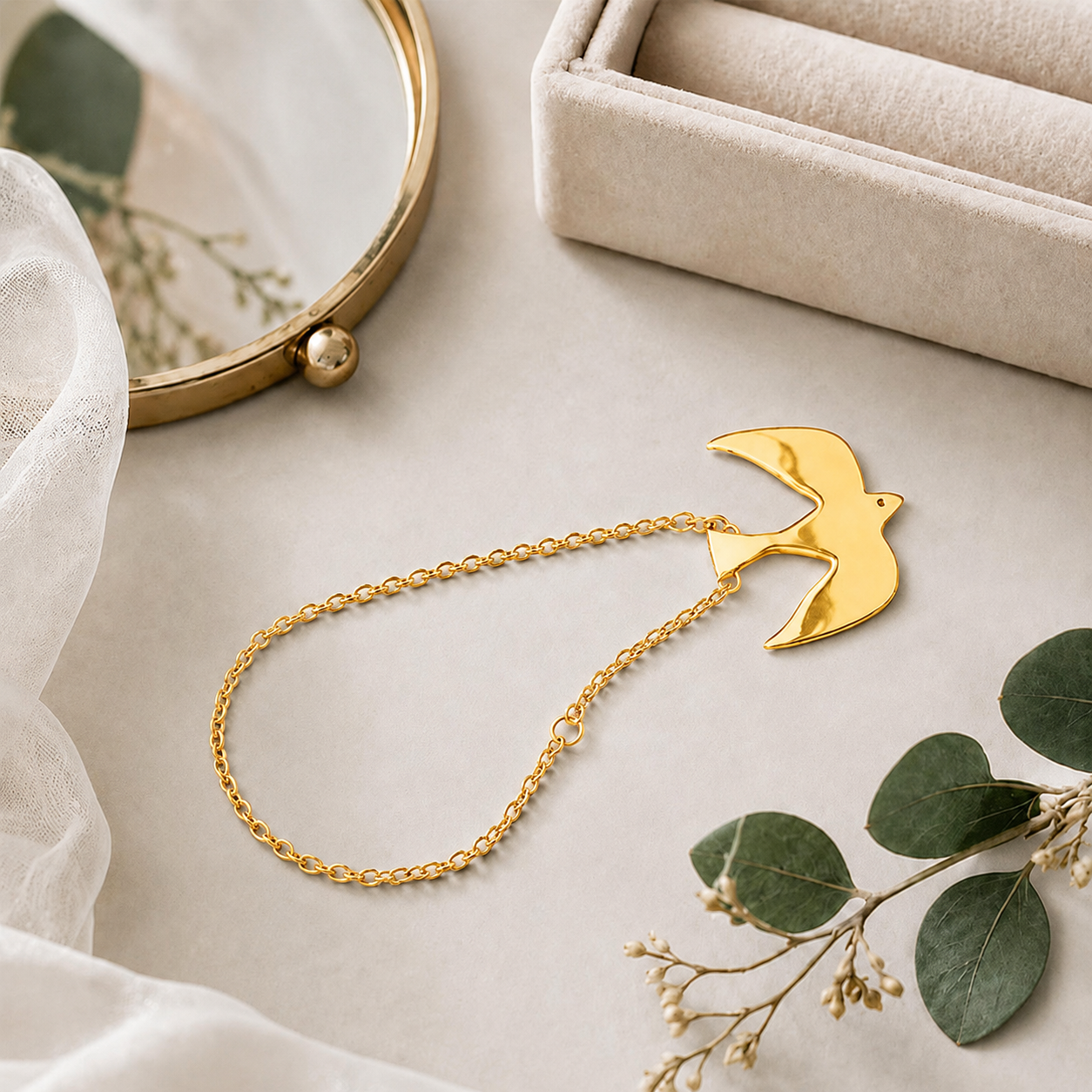 🕊️Örnglassvala – Ring med kedjedetalj i vintageinspirerad kinesisk stil