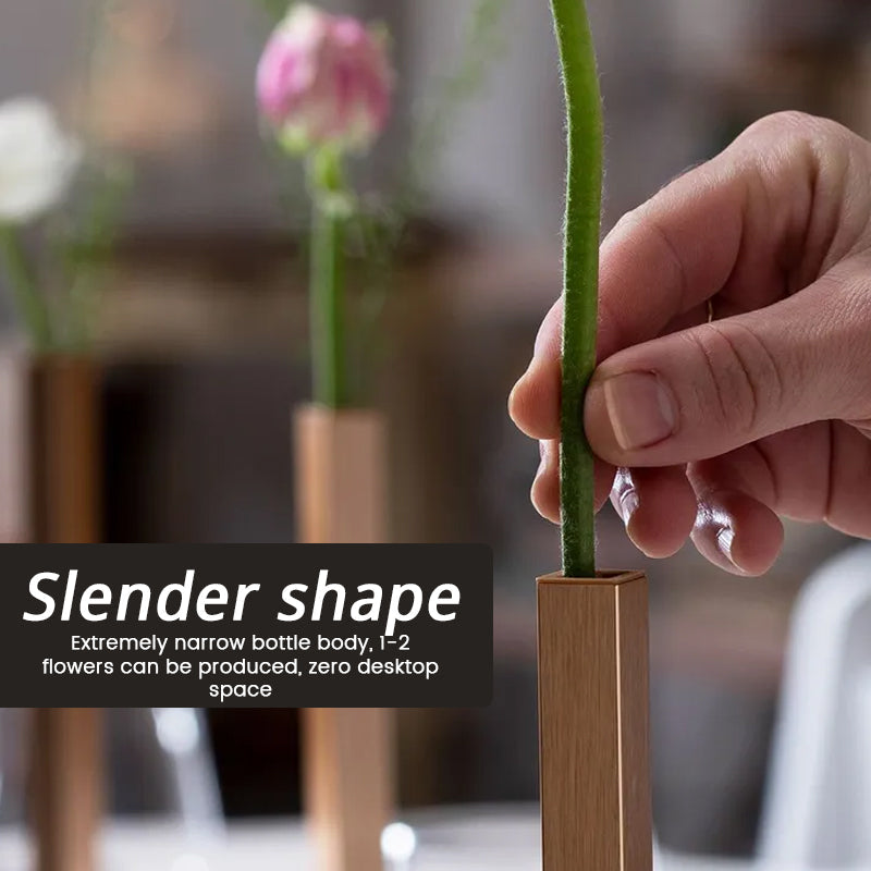 Lång vas med magnetisk blomform