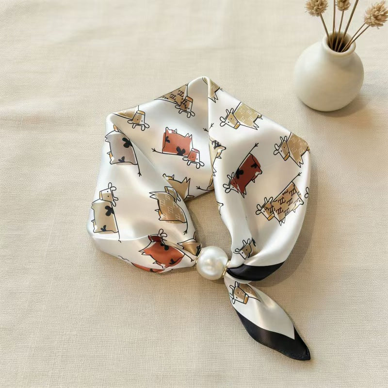🤍 ✨Magnetisk scarf med pärla – elegant på några sekunder