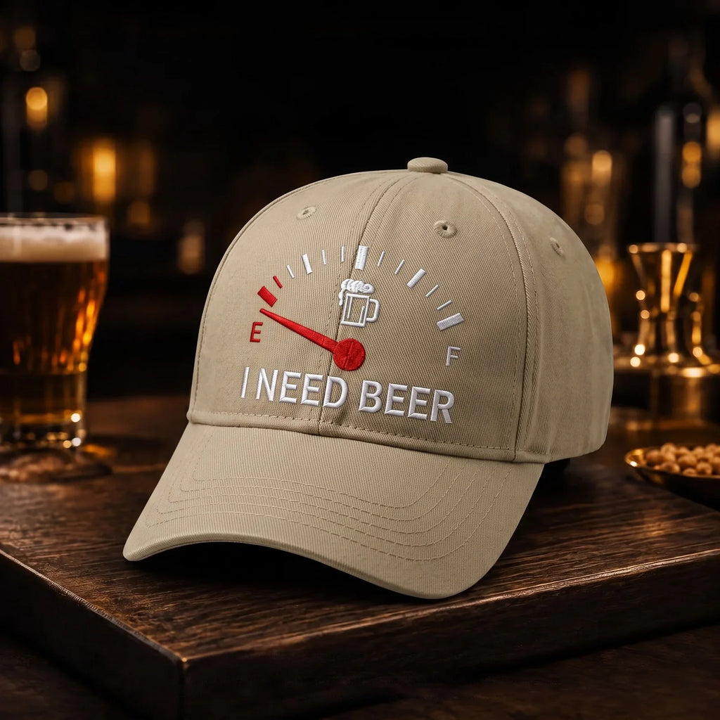 🔥 50 % RABATT – SISTA CHANSEN! 🍺 ”I NEED BEER” Broderad baseballkeps 🧢