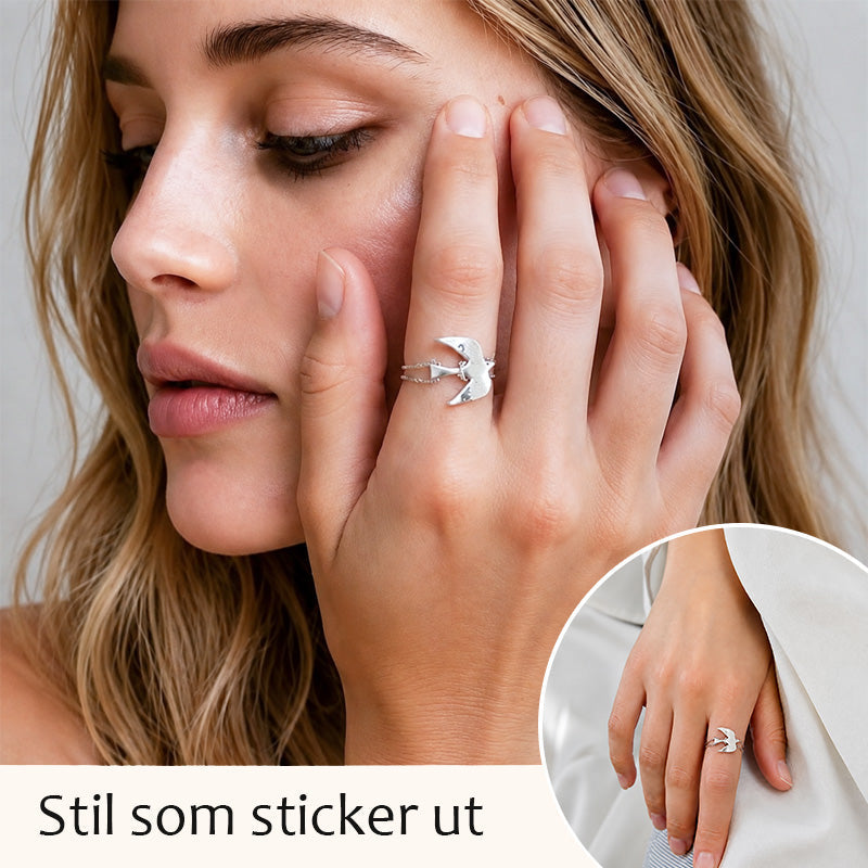 🕊️Örnglassvala – Ring med kedjedetalj i vintageinspirerad kinesisk stil
