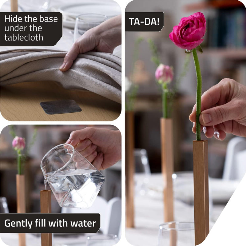 Lång vas med magnetisk blomform