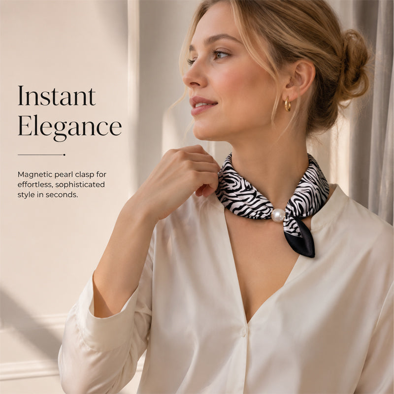 🤍 ✨Magnetisk scarf med pärla – elegant på några sekunder