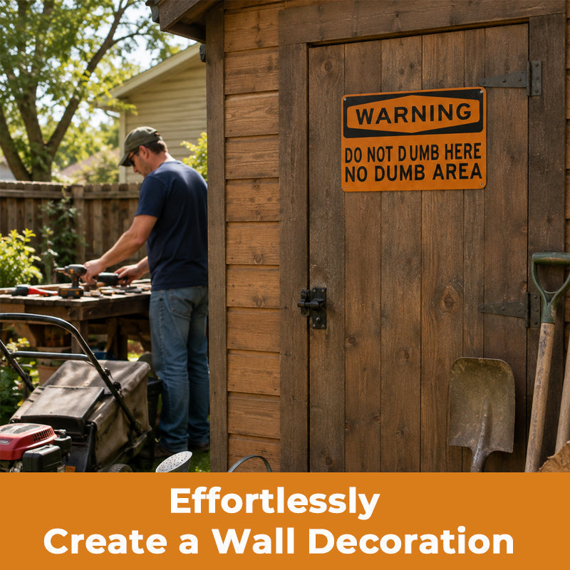 😂 Rolig amerikansk varningsskylt – "DO NOT DUMP HERE" | Garage- & mancave-dekoration