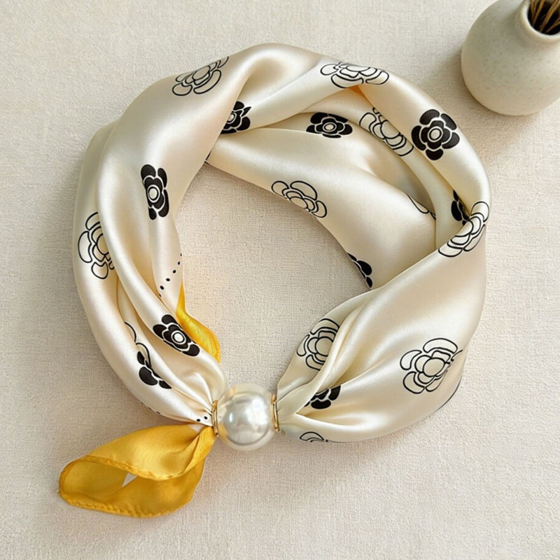 🤍 ✨Magnetisk scarf med pärla – elegant på några sekunder