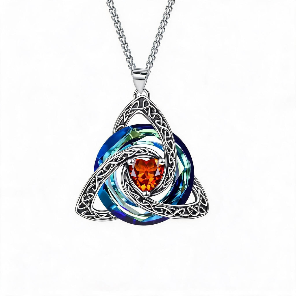 ✨Halsband med födelsesten och keltisk treenighetsknut – en meningsfull symbol för kärlek och samhörighet ❤️