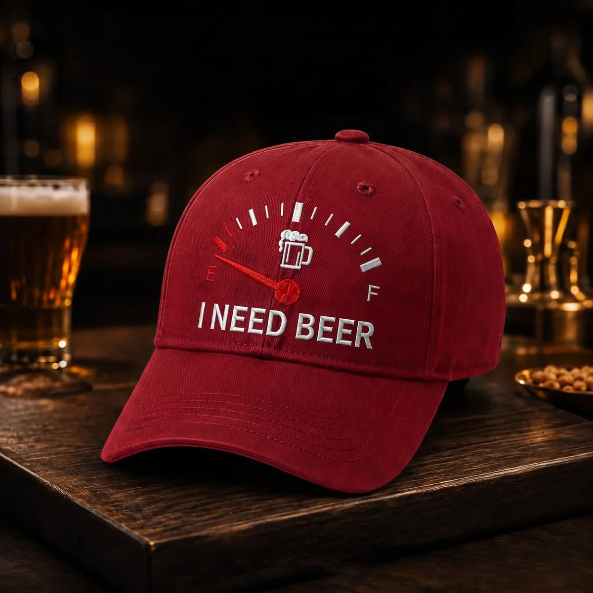 🔥 50 % RABATT – SISTA CHANSEN! 🍺 ”I NEED BEER” Broderad baseballkeps 🧢