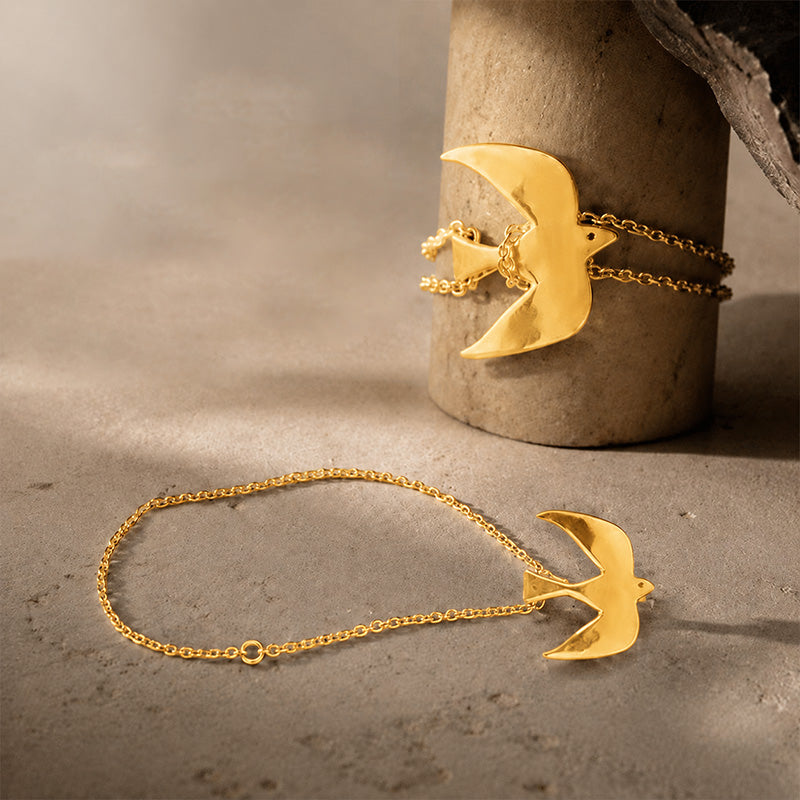 🕊️Örnglassvala – Ring med kedjedetalj i vintageinspirerad kinesisk stil
