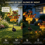 Solcellsdriven trädgårdslampa – fjäril & blommor med två ljuslägen 🦋