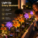 Solcellsdriven trädgårdslampa – fjäril & blommor med två ljuslägen 🦋
