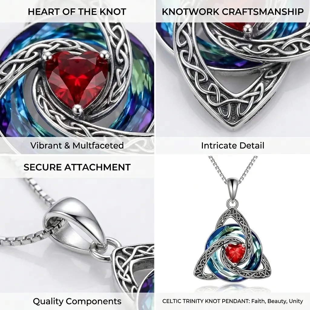 ✨Halsband med födelsesten och keltisk treenighetsknut – en meningsfull symbol för kärlek och samhörighet ❤️