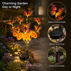 Solcellsdriven trädgårdslampa – fjäril & blommor med två ljuslägen 🦋