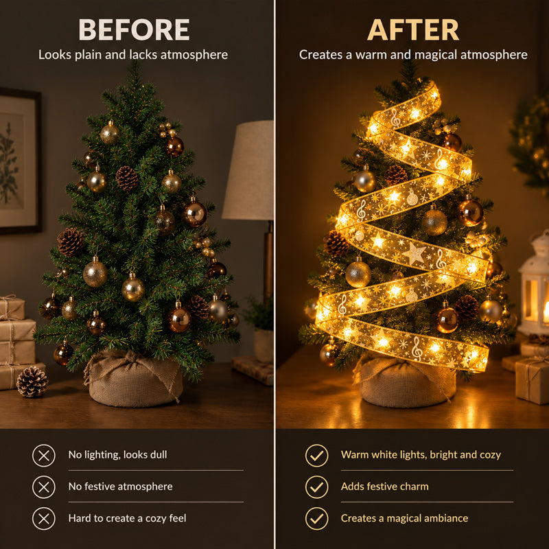 🎄 Jul LED bandljus – stämningsfull julbelysning för granen