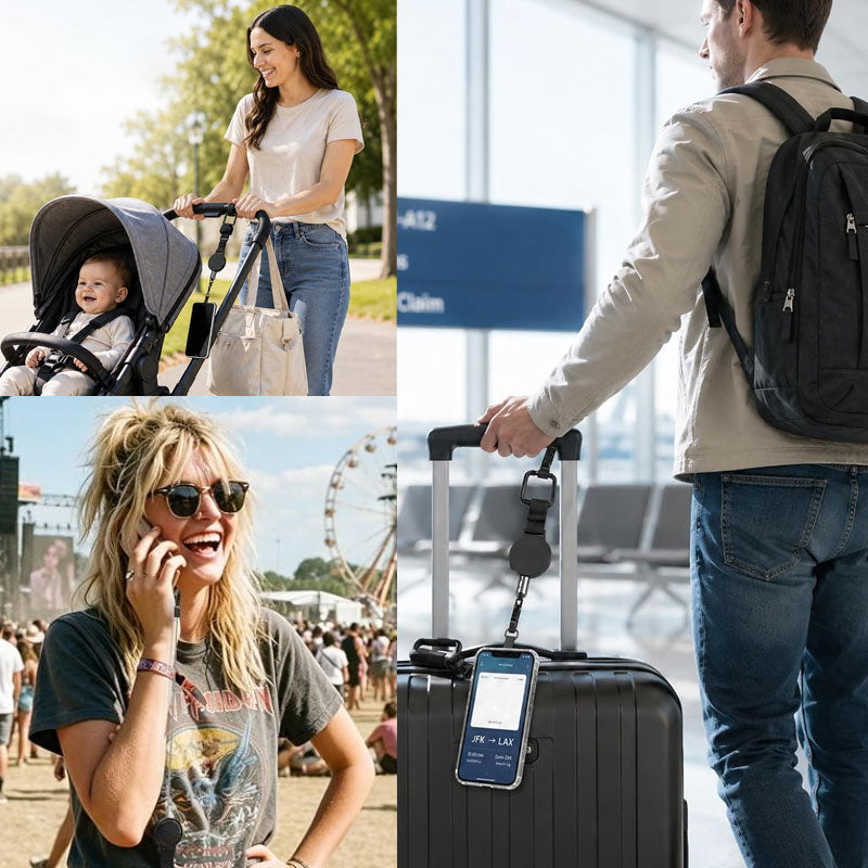 🔒 Infällbar stöldskyddad telefonlina – tryggare på resor