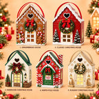 🏠 Presentförpackning ”Christmas Magic House” – Kreativ 3D-presentförpackning i handformat för julen