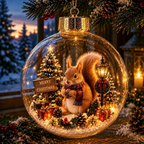 🎄 Söt Julsnöglob med Djurmotiv ✨ Mysig Juldekoration för Hemmet