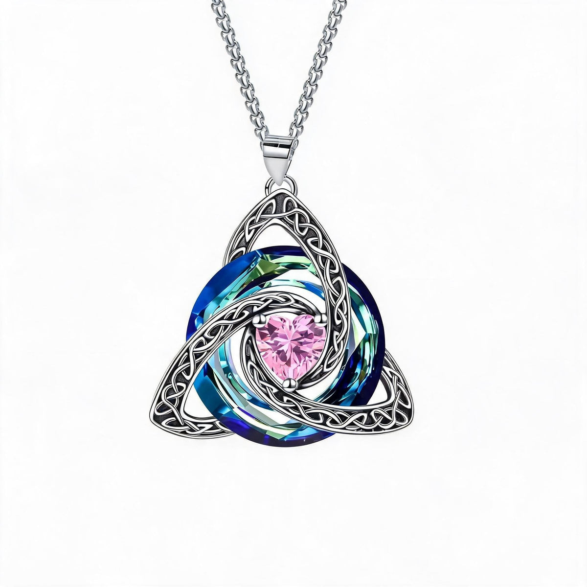 ✨Halsband med födelsesten och keltisk treenighetsknut – en meningsfull symbol för kärlek och samhörighet ❤️