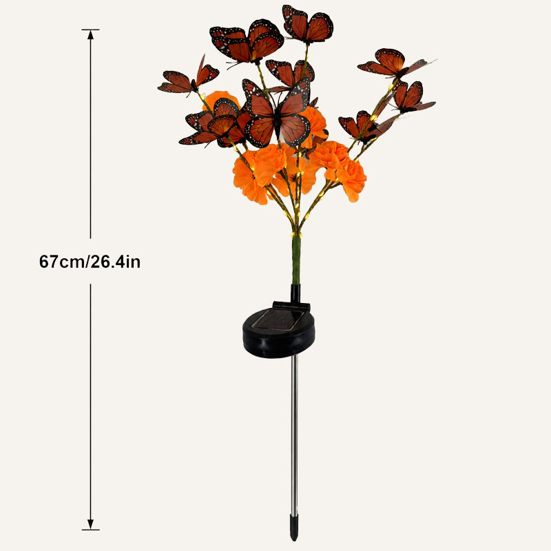 Solcellsdriven trädgårdslampa – fjäril & blommor med två ljuslägen 🦋