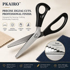 ✂️ Professionell vågtandad sax i rostfritt stål – ✨ Skarpa sicksackblad för snygga, fransfria kanter vid sömnad & DIY