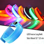 🐎 LED-benremmar för hästar – 4-pack | Säkerhetslampor för nattridning som ser ut som uppladdningsbara ✨