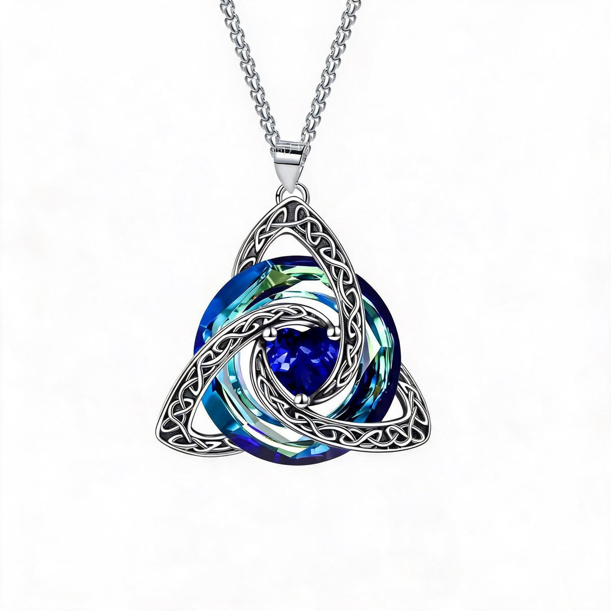 ✨Halsband med födelsesten och keltisk treenighetsknut – en meningsfull symbol för kärlek och samhörighet ❤️
