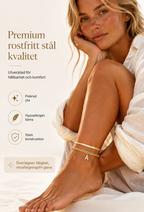 ✨Elegant fotlänk med bokstavsberlock i lager-på-lager-design – lätt, justerbar och perfekt för vardaglig stil eller som present 💛