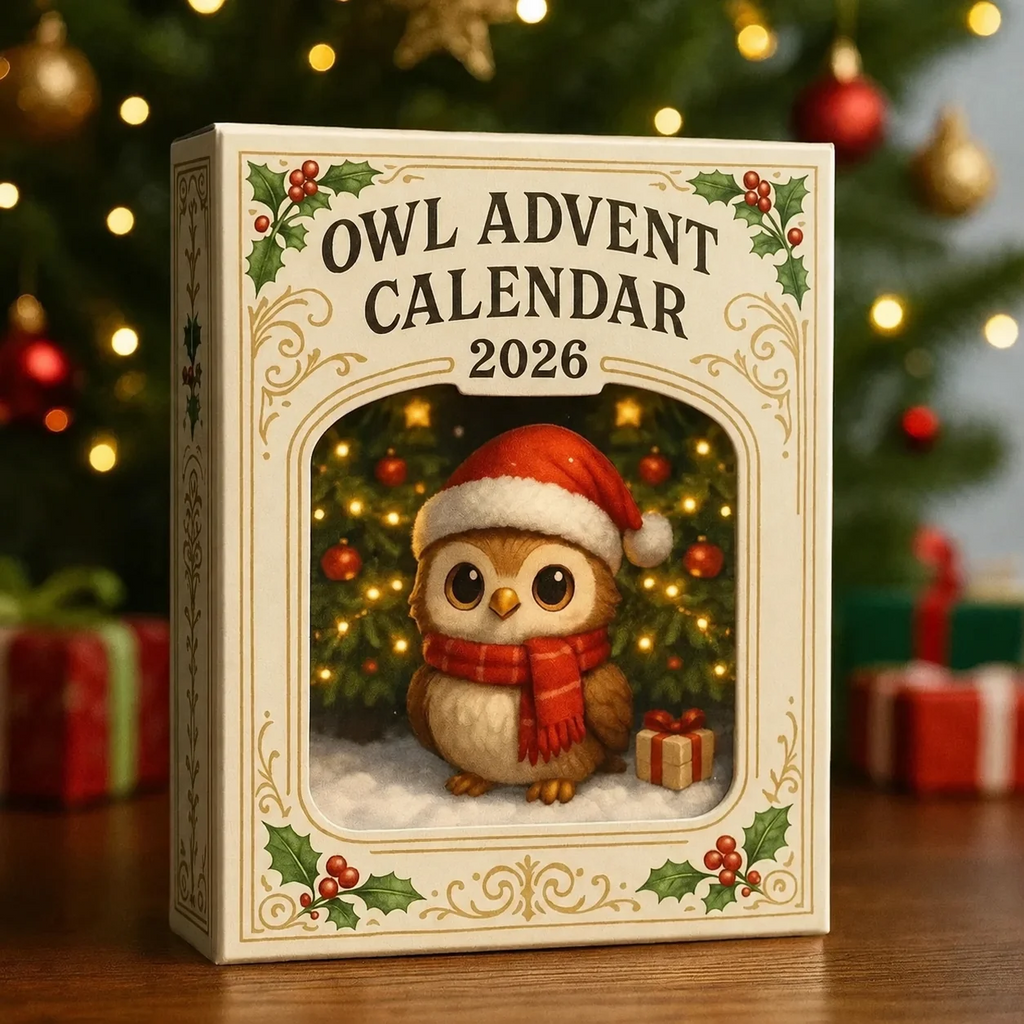 🦉 2026 års adventskalender med ugglor – 24 dagars julnedräkning med samlarfigurer