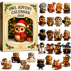 🦉 2026 års adventskalender med ugglor – 24 dagars julnedräkning med samlarfigurer